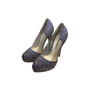 Brian Atwood Lavender Suede Studded Loca Pumps - Sz. 36